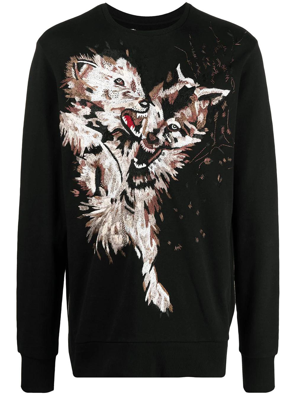 embroidered side-zip sweatshirt by IH NOM UH NIT
