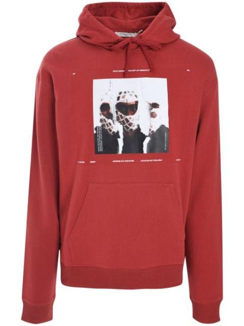 graphic-print cotton hoodie by IH NOM UH NIT