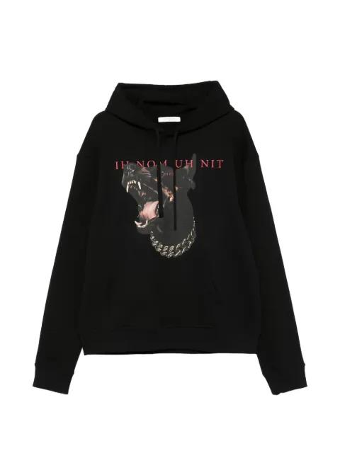 graphic-print drawstring hoodie by IH NOM UH NIT