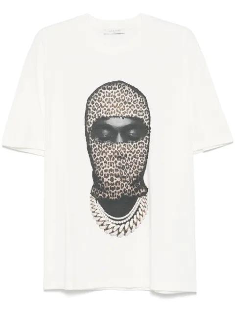 leopard-mask T-shirt by IH NOM UH NIT