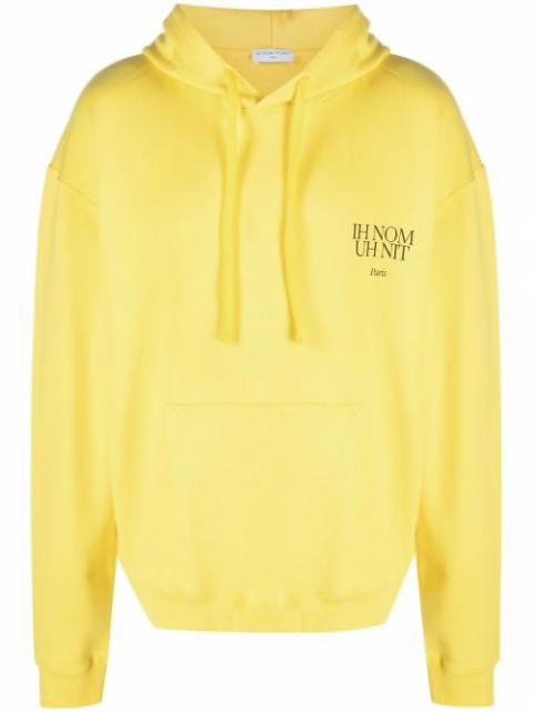 logo-print cotton hoodie by IH NOM UH NIT