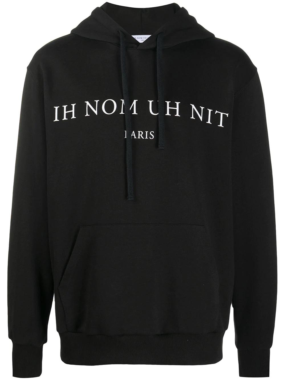 logo-print drawstring hoodie by IH NOM UH NIT