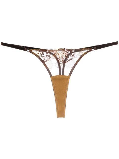 Divine Feminine embroidery thong by IHUOMA