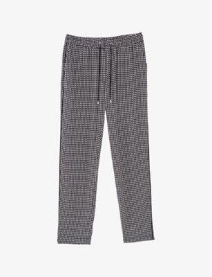 Graphic-print braided-side crepe jogging bottoms by IKKS