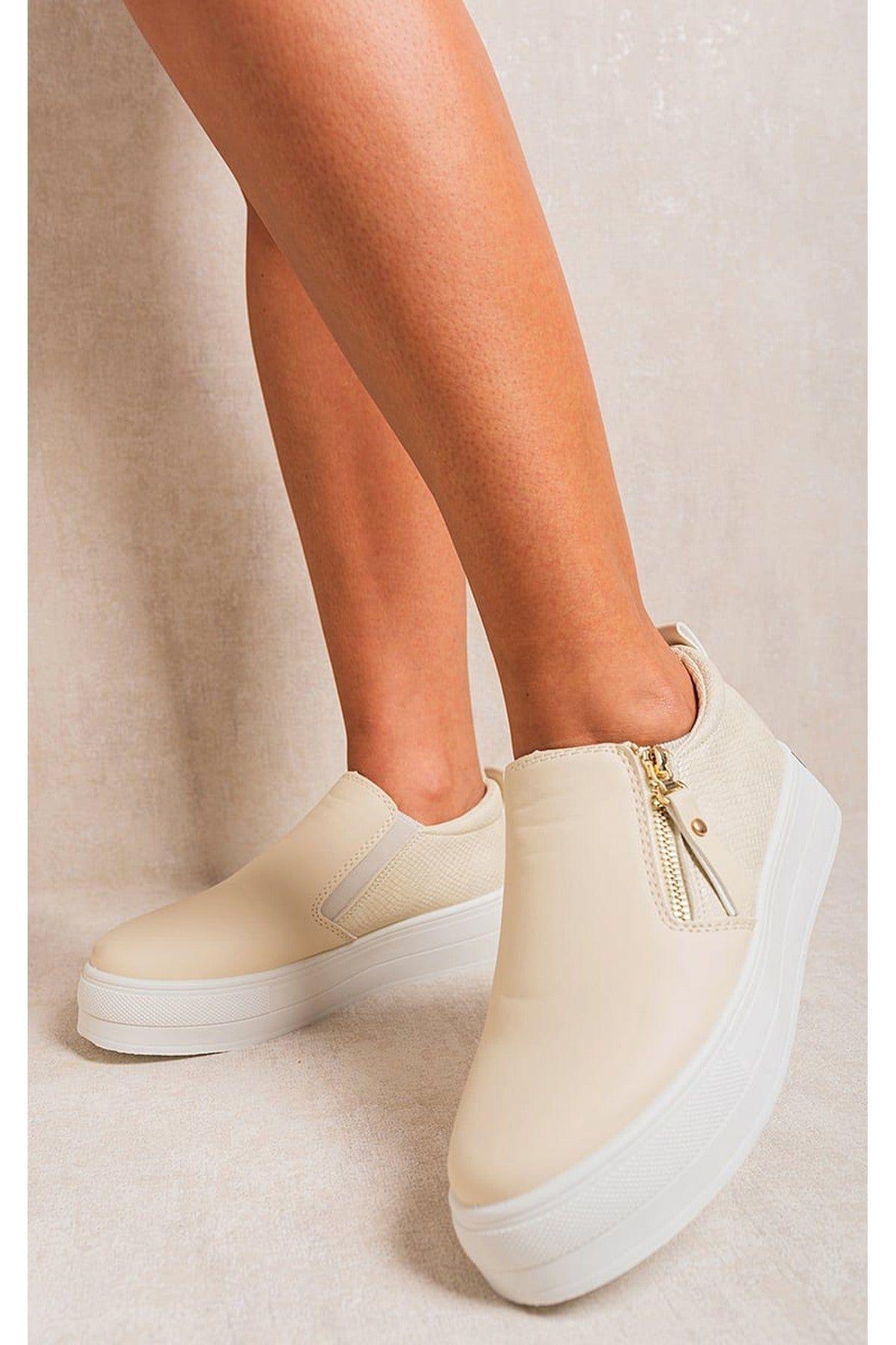 Andrea Zipper Decor Slip On Trainers by IKRUSH