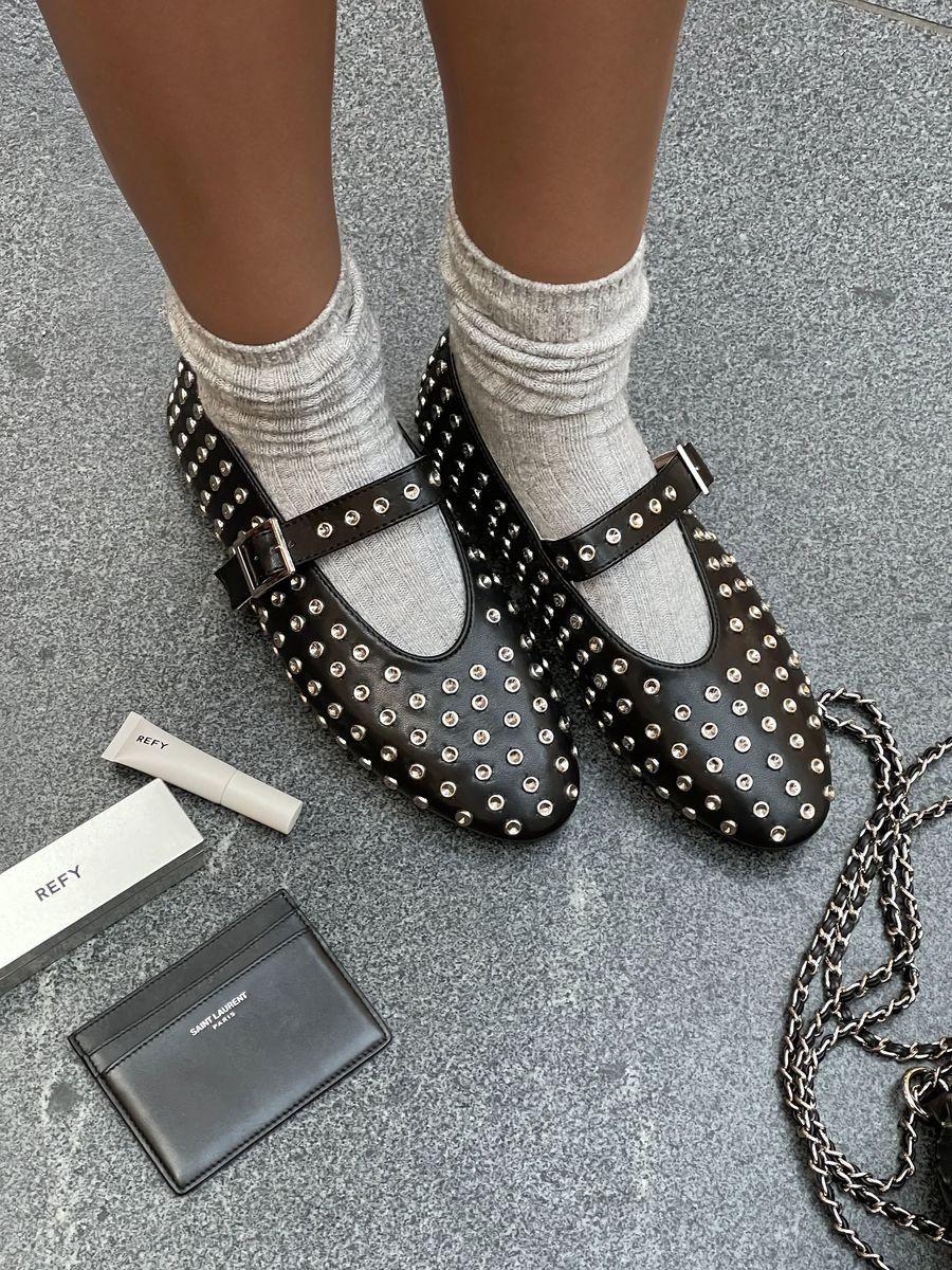 Anna Rhinestone Decor Round Toe Buckle Strap Flat Shoes by IKRUSH Anna Rhinestone Decor Round Toe Buckle Strap Flat Shoes by IKRUSH