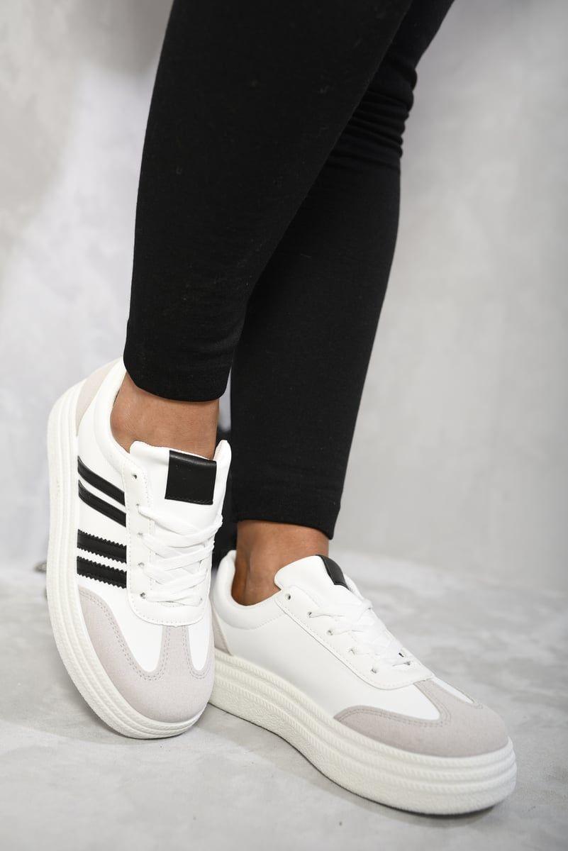 Annie Striped Lace Up Trainers by IKRUSH