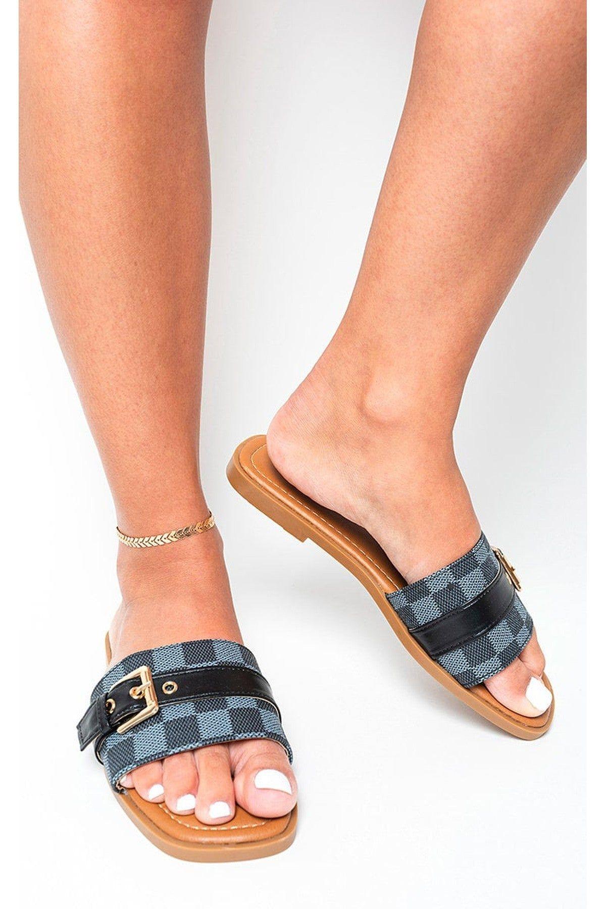Ariah Open Toe Flat Sandals by IKRUSH