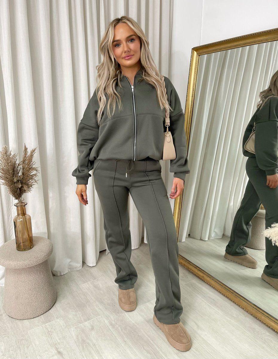 Ashlee Zip Bomber Jacket And Trouser Co-ord Set by IKRUSH