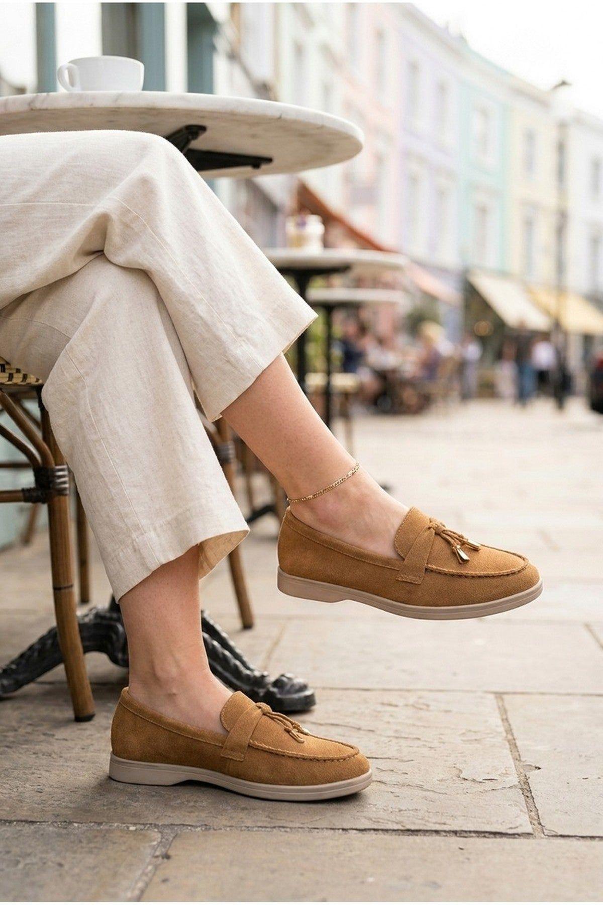 Camille Womens Suede Padlock Charm Loafers by IKRUSH