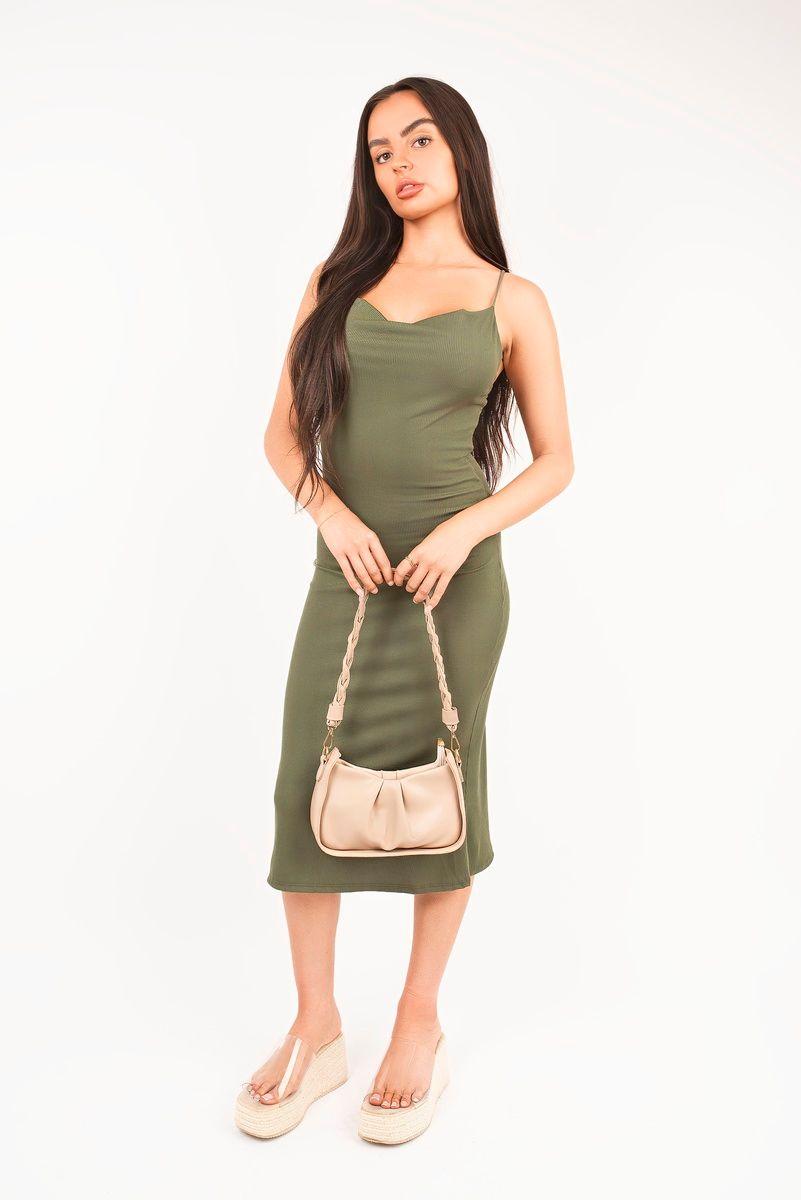 Elenya Spaghetti Strap Bodycon Midi Dress by IKRUSH