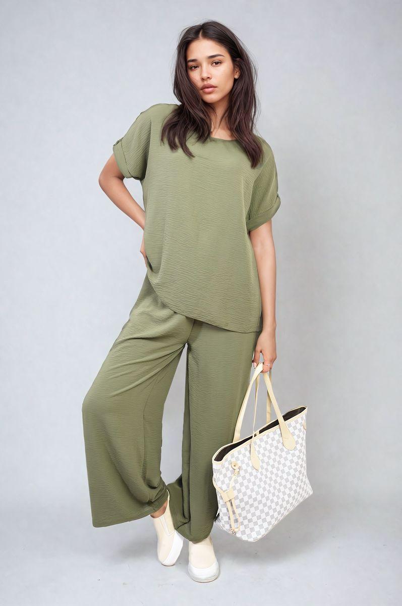 Hailey Oversized Top And Wide Leg Trousers Co-ord Set by IKRUSH