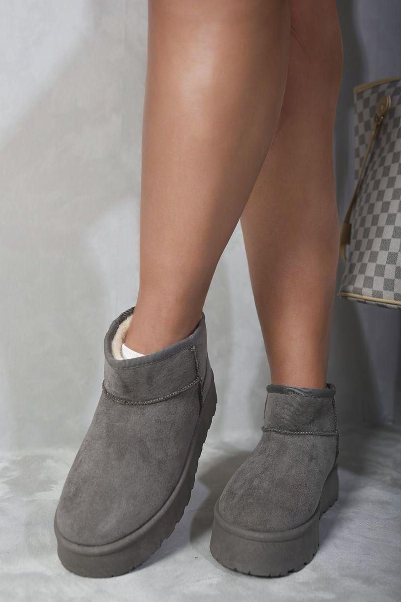 Jazlyn Faux Fur Lined Ankle Platform Mini Boots by IKRUSH