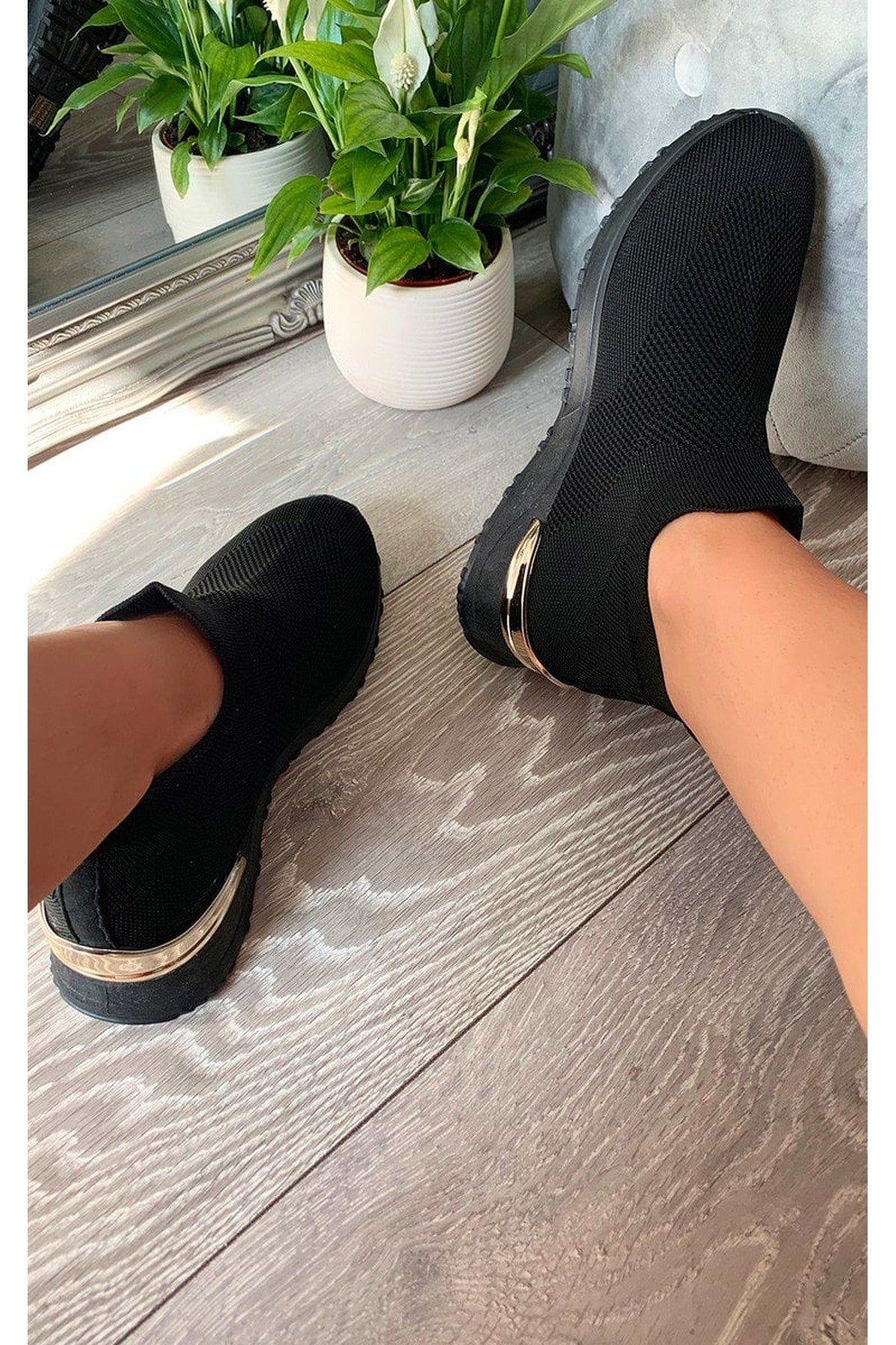 Jessi Slip On Sock Wedge Trainers by IKRUSH