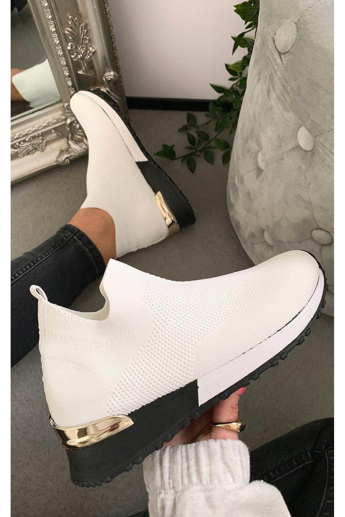 Jessi Slip On Sock Wedge Trainers by IKRUSH