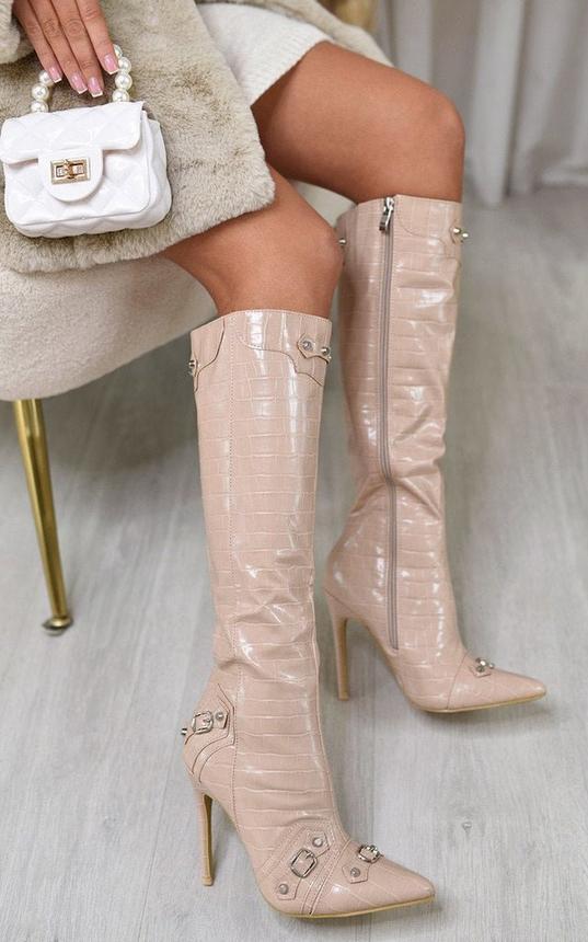 Jessie Knee High Heeled Boots by IKRUSH