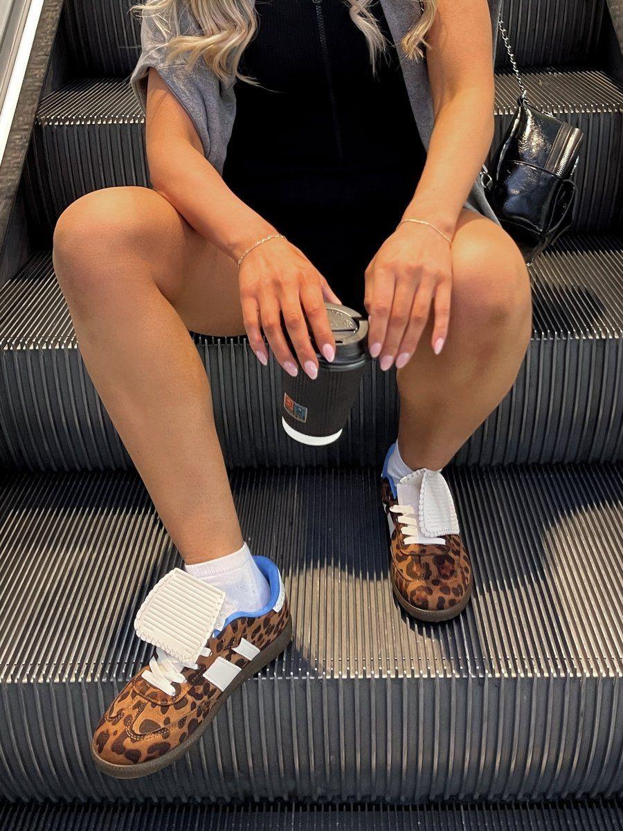 Johanna Lace-up Flip Tongue Round Toe Trainers by IKRUSH Johanna Lace-up Flip Tongue Round Toe Trainers by IKRUSH