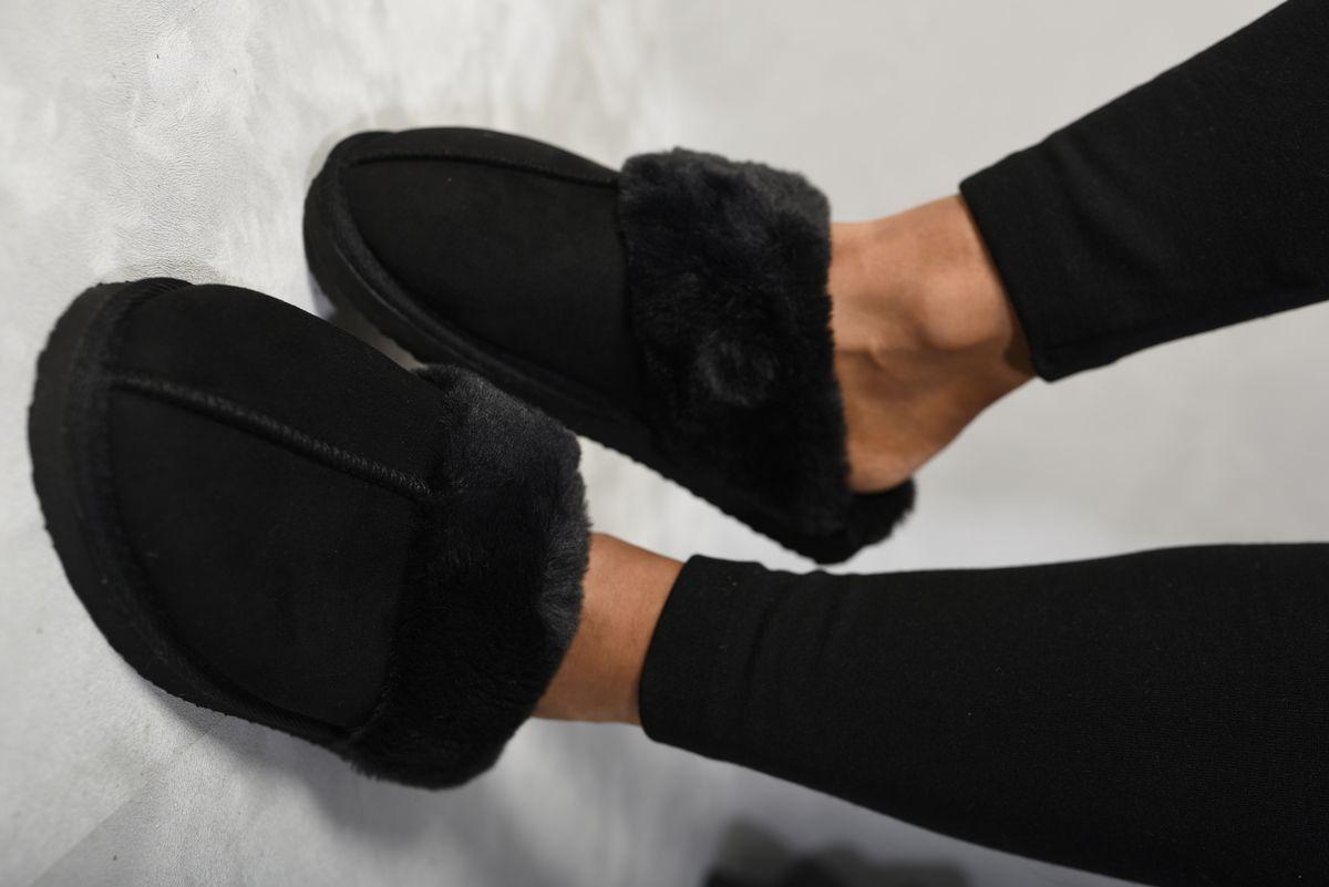Josie Fuzzy Faux Fur Lined Slip-on Slippers by IKRUSH