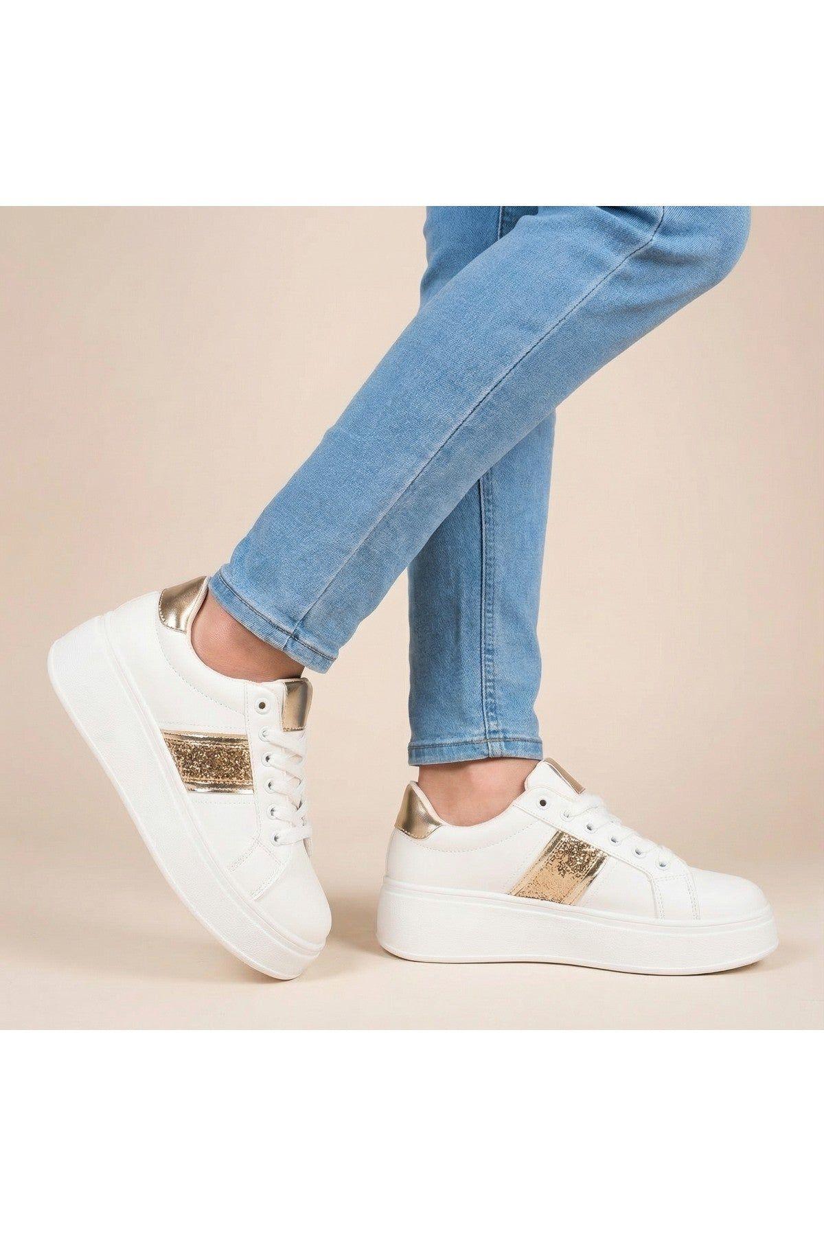 Malina Chunky Platform Glitter Detail Trainers by IKRUSH