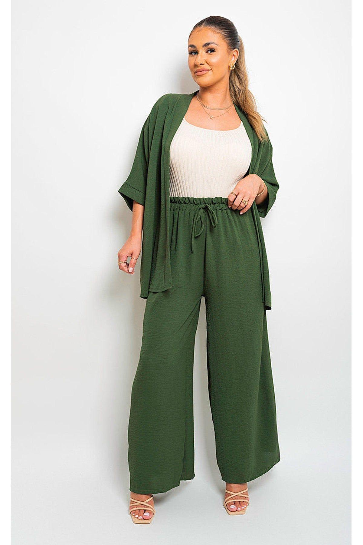 Mollie Drawstring Gathered Waist Wide Leg Trouser by IKRUSH