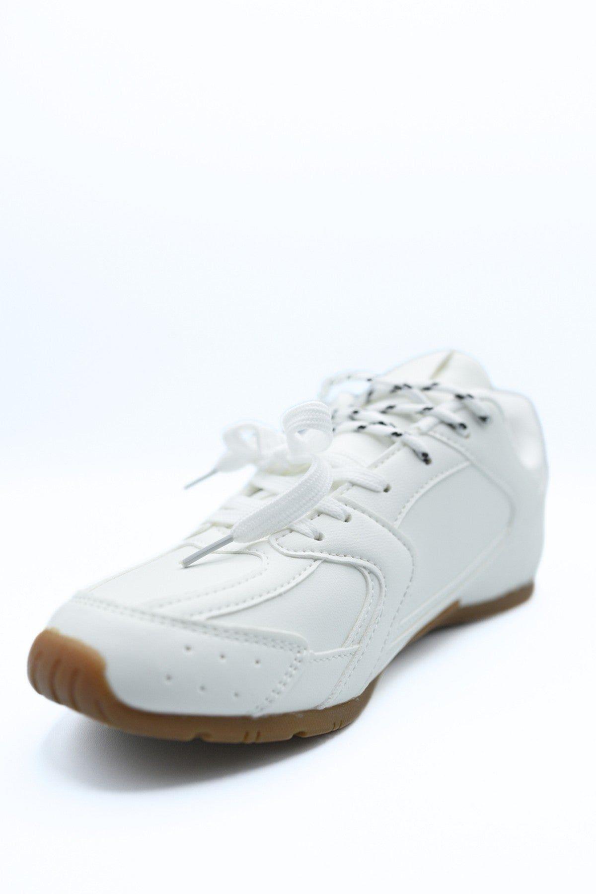 Molly Double Contrast Lace Up Flat Trainers by IKRUSH