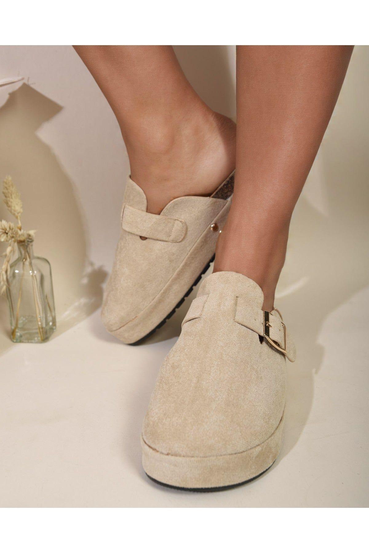 Paulina Chunky Closed Toe Buckle Sandals by IKRUSH