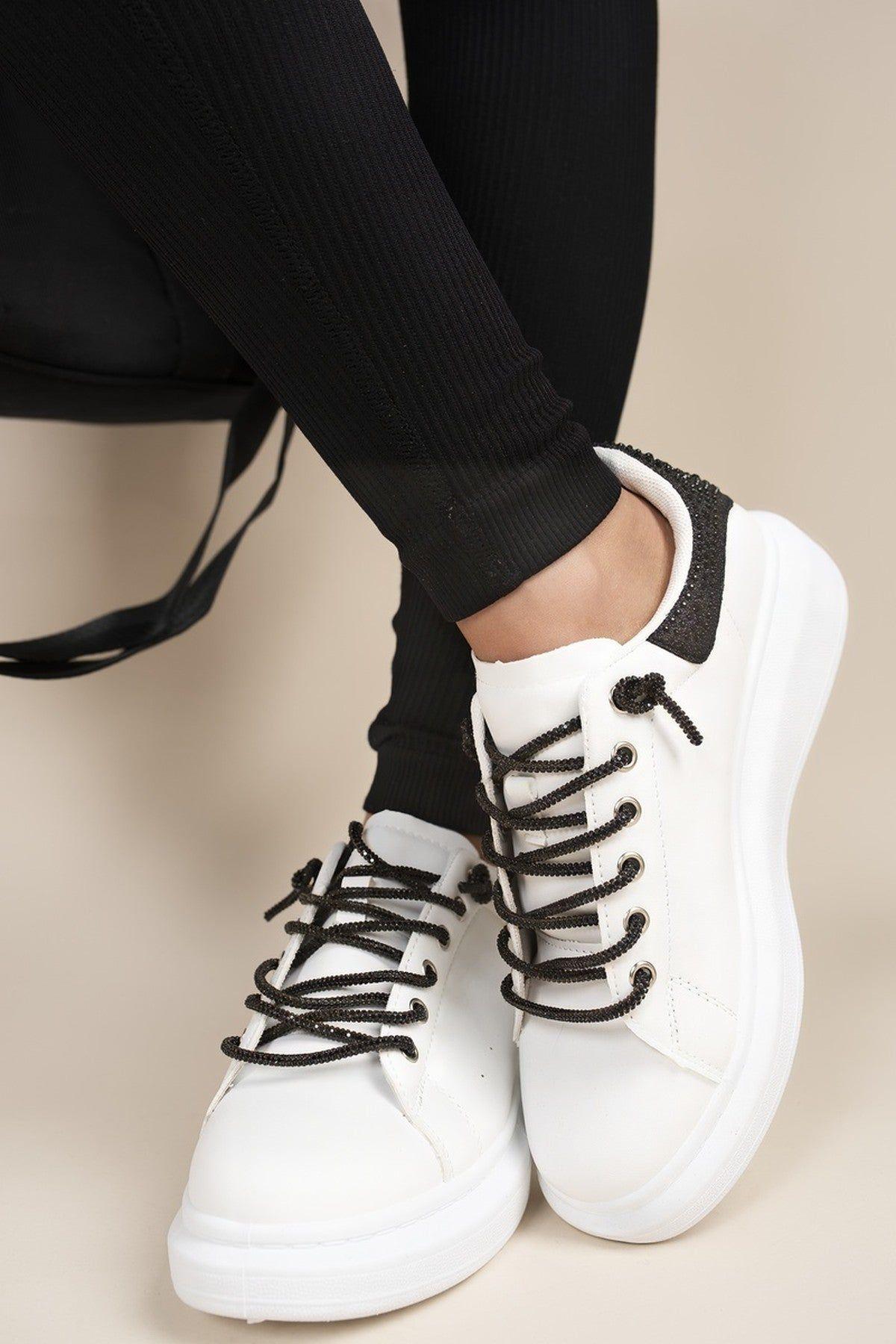 Rhosyn Lace Up Glitter Detail Trainer by IKRUSH