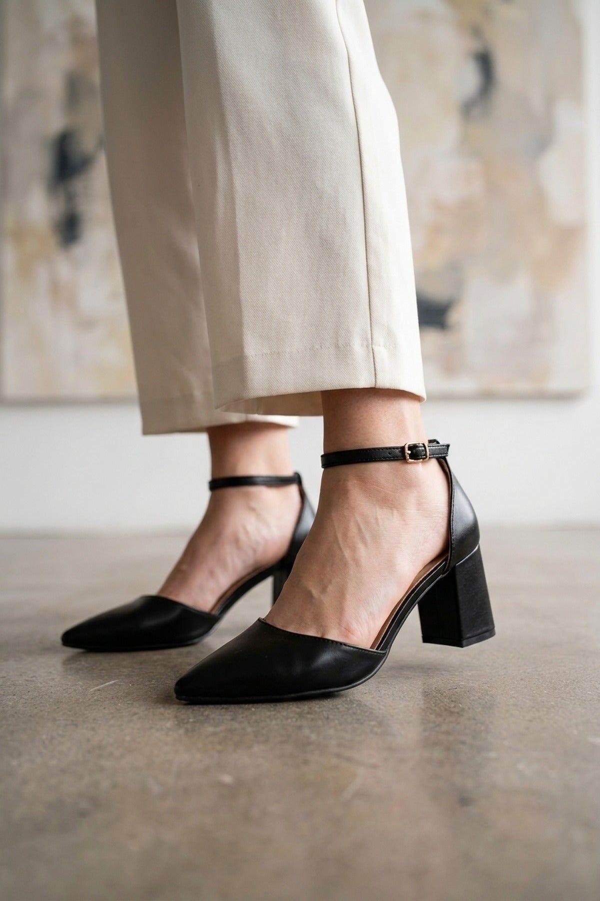 Saoirse Pointed Toe Ankle Strap Heels by IKRUSH