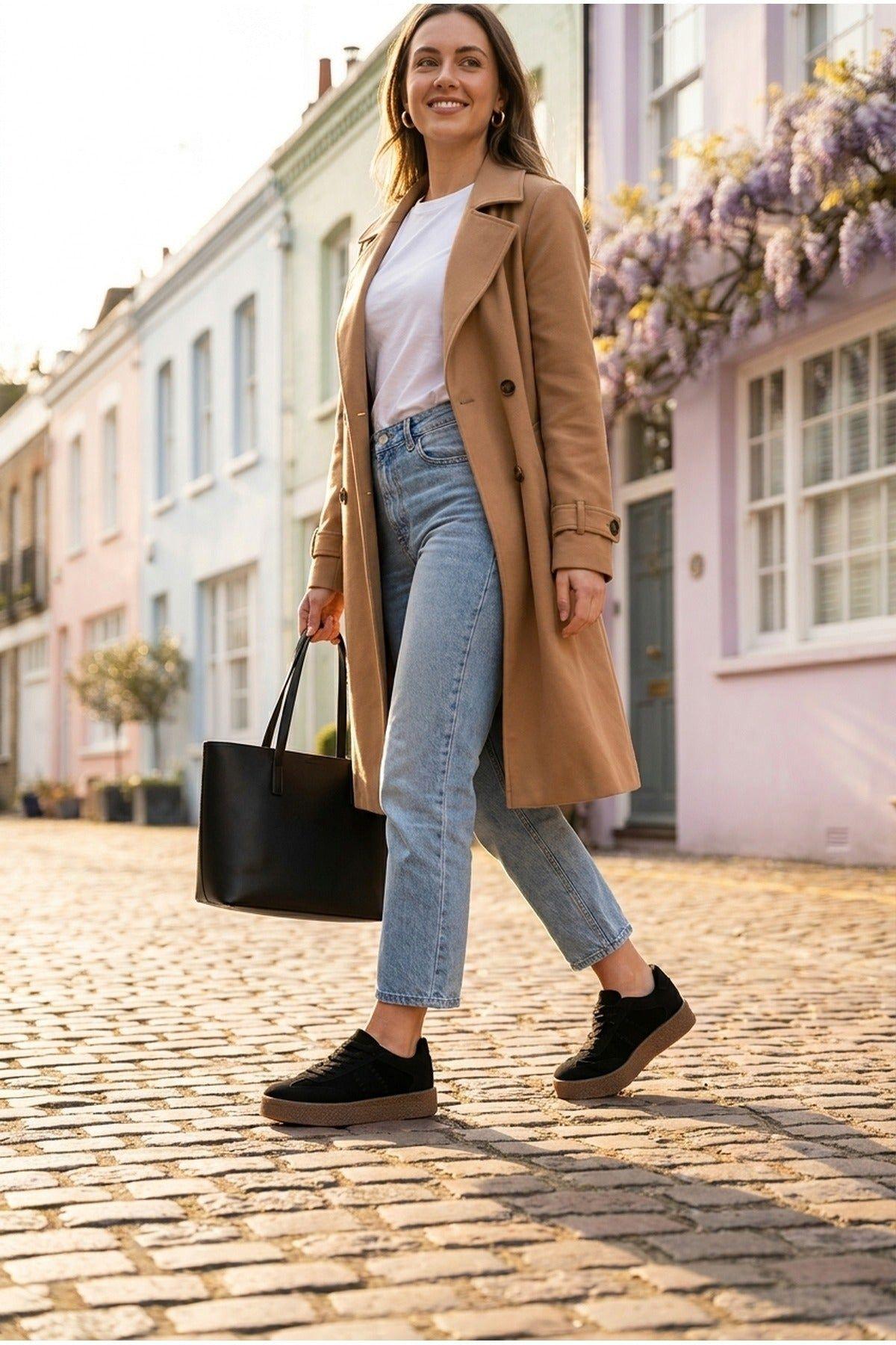 Sybil Faux Suede Platform Trainers by IKRUSH