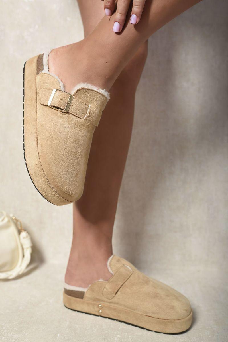 Sylvie Slip On Faux Fur Platform Clogs by IKRUSH