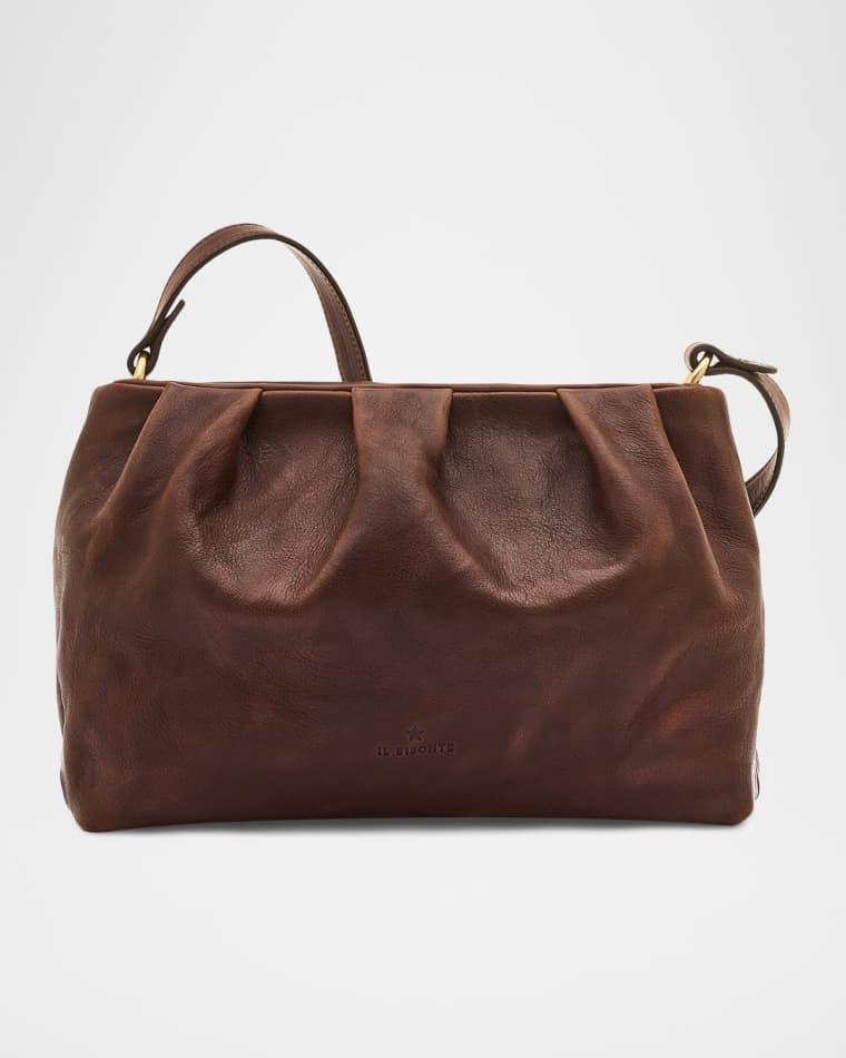 Accademia Pleated Leather Crossbody Bag by IL BISONTE