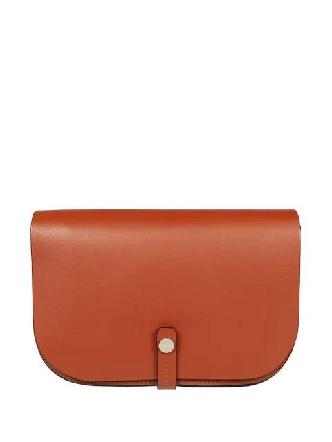 flap closure leather shoulder bag by IL BISONTE
