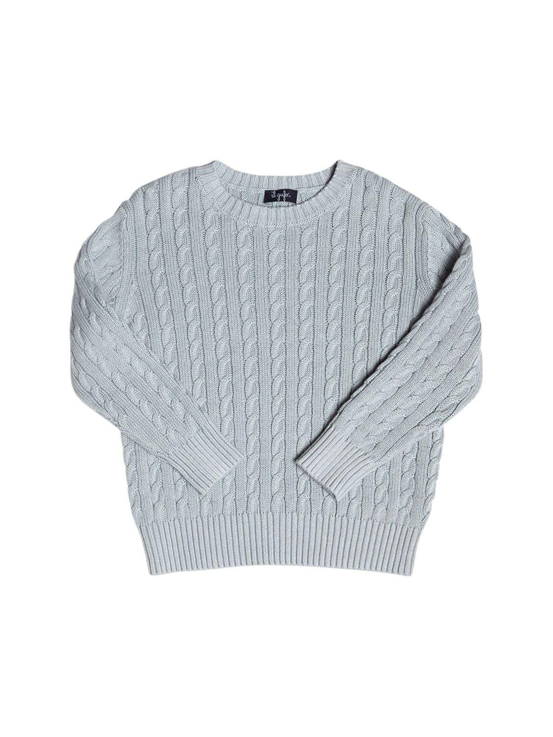 Cable Knit Cotton Sweater by IL GUFO