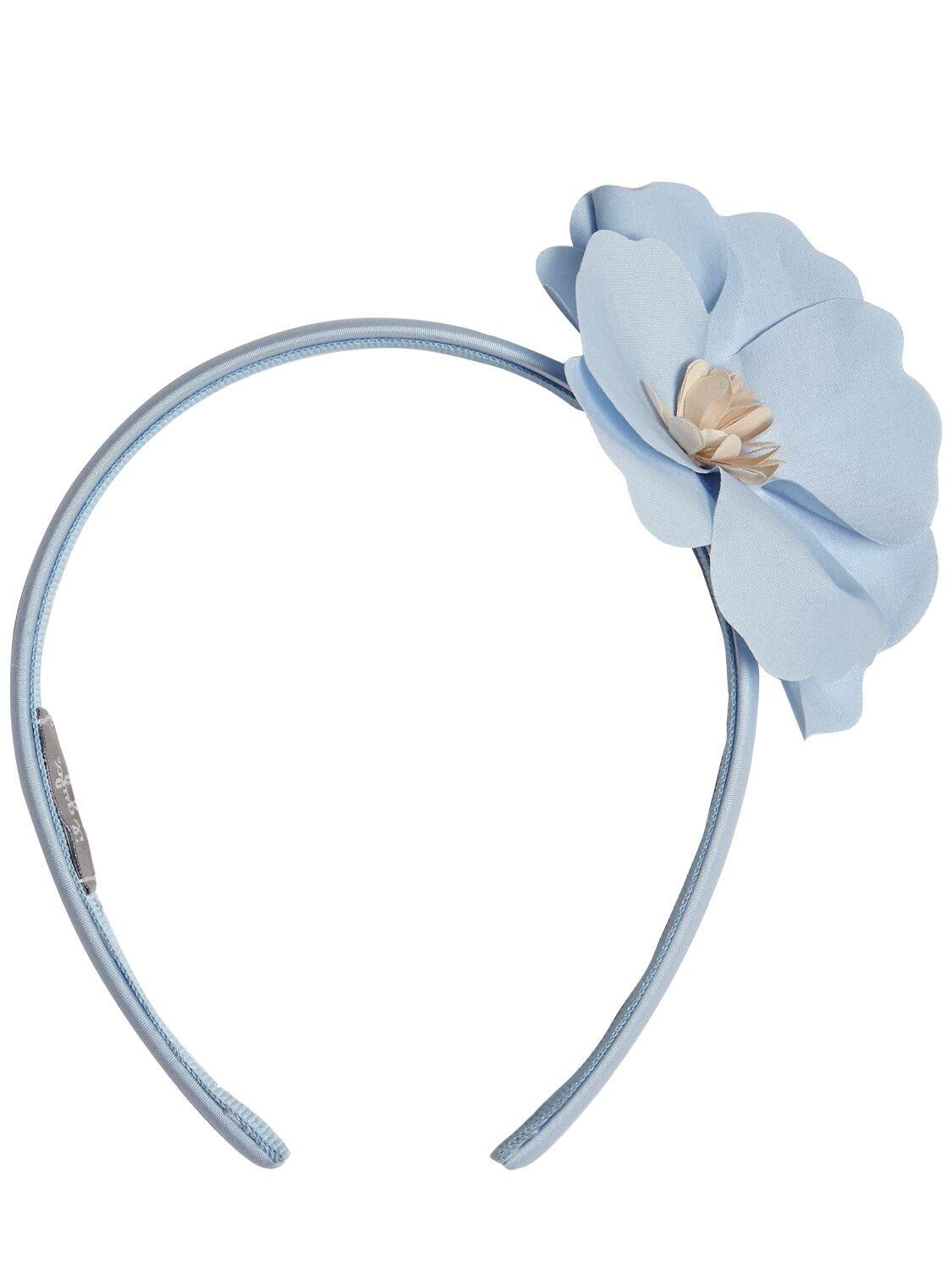 Cotton Poplin Headband W/flower by IL GUFO