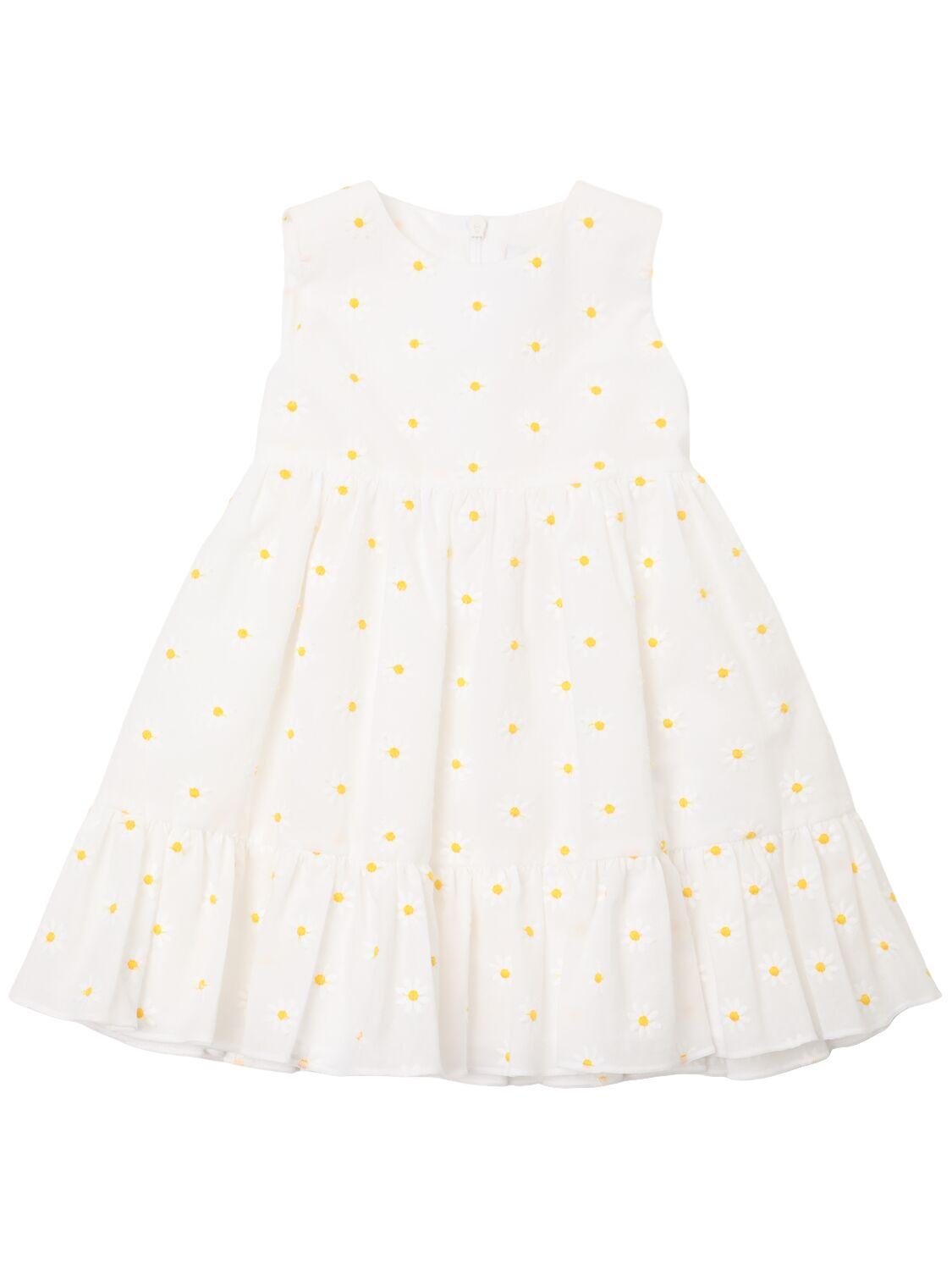 Daisy Embroidered Cotton Dress by IL GUFO