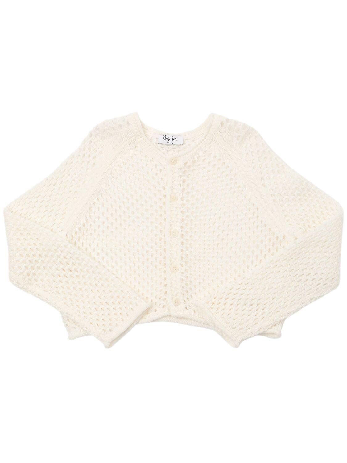 Open Knit Cotton Cardigan by IL GUFO