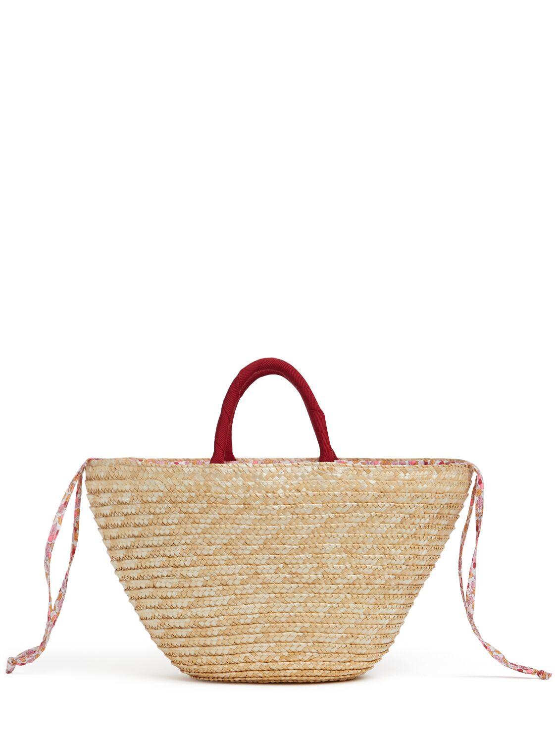 Straw Bag W/printed Lining by IL GUFO