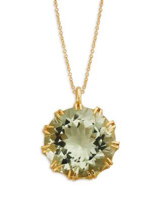 18K Yellow Gold Fine Crown Prasiolite Pendant by ILEANA MAKRI