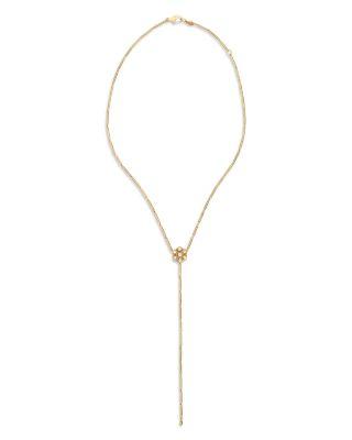 18K Yellow Gold Fine Florescence Champagne Diamond Lariat Necklace by ILEANA MAKRI