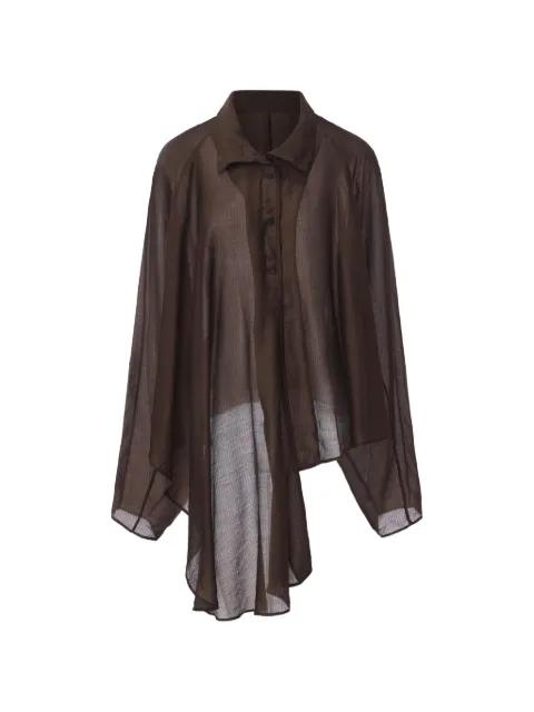 Elise asymmetric sheer shirt by ILI NODE