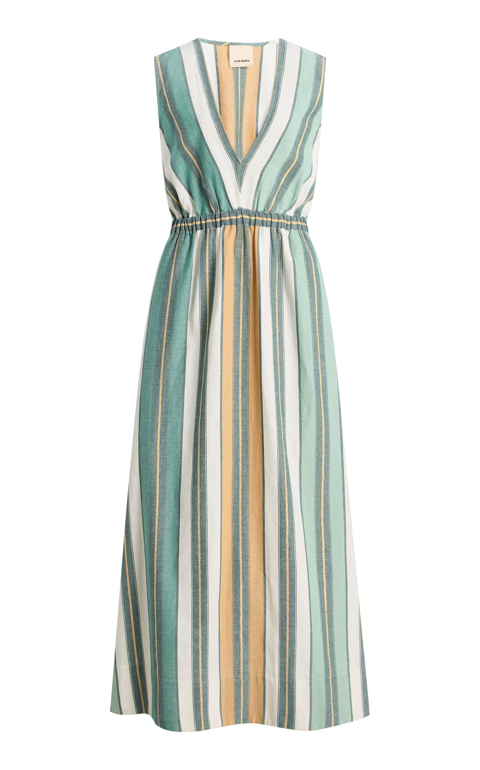 Ilio Nema Eirene Striped Cotton-Blend Maxi Dress - Moda Operandi by ILIO NEMA