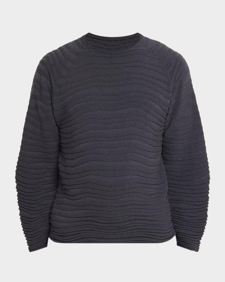 Men's Engrave Knit Cotton Crewneck Sweater by IM MEN