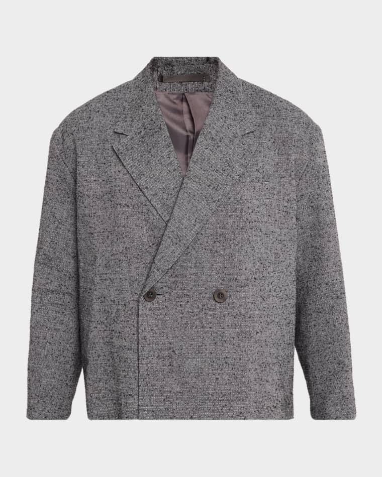 Men's Textures Linen Boxy-Fit Blazer by IM MEN