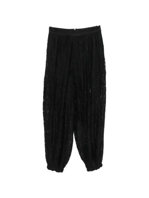 lace-overlay elasticated-cuff trousers by IMPERIAL