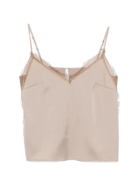 lace-trim V-neck top by IMPERIAL