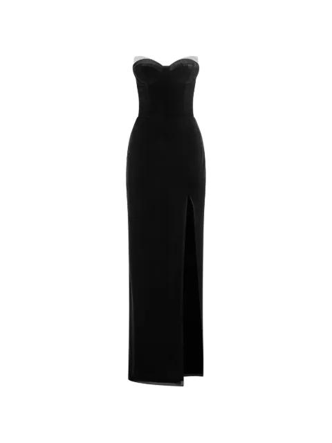24 Lace Tuxedos slit-detail maxi dress by IMROSKA