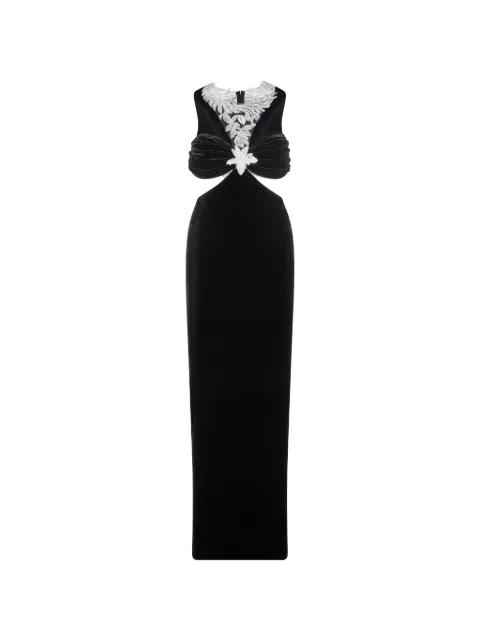 Queen Cleopatra cut-out embellished maxi dress by IMROSKA