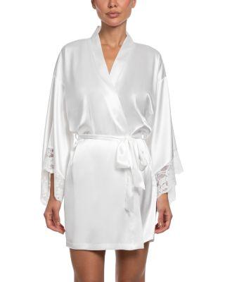 Lace Trim Satin Wrap Robe by IN BLOOM BY JONQUIL