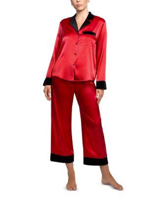 Velvet Trim Satin Pajama Set by IN BLOOM BY JONQUIL