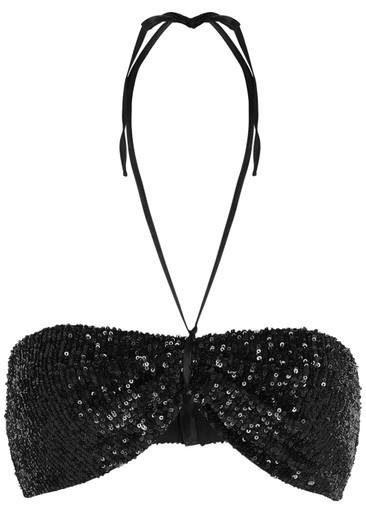 Patty black sequin bra top by IN THE MOOD FOR LOVE